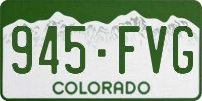 CO license plate 945FVG
