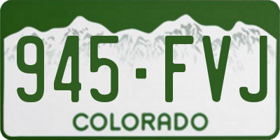 CO license plate 945FVJ