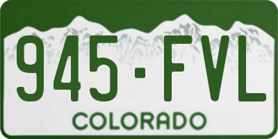 CO license plate 945FVL