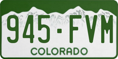 CO license plate 945FVM