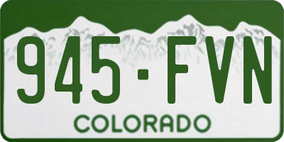 CO license plate 945FVN