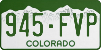 CO license plate 945FVP