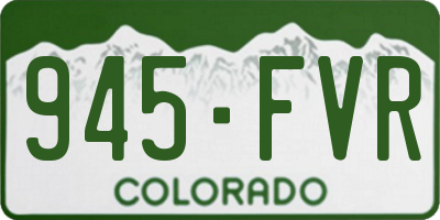 CO license plate 945FVR