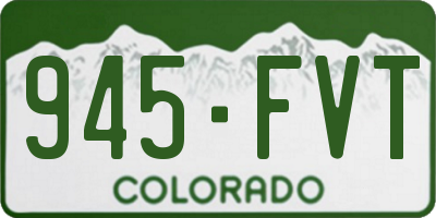 CO license plate 945FVT