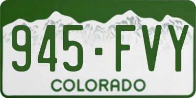 CO license plate 945FVY