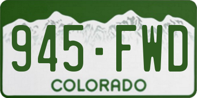 CO license plate 945FWD