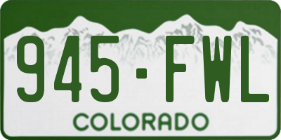 CO license plate 945FWL
