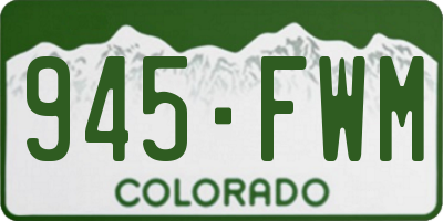 CO license plate 945FWM