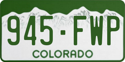 CO license plate 945FWP