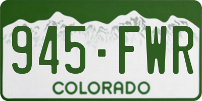 CO license plate 945FWR