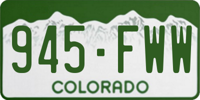 CO license plate 945FWW
