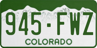 CO license plate 945FWZ