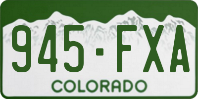 CO license plate 945FXA