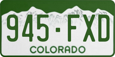 CO license plate 945FXD