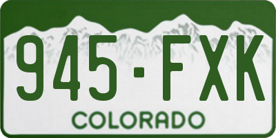 CO license plate 945FXK