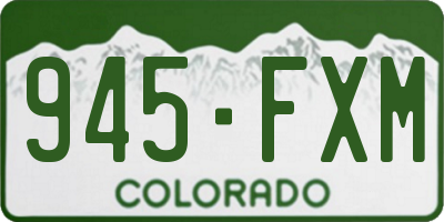 CO license plate 945FXM