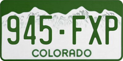 CO license plate 945FXP