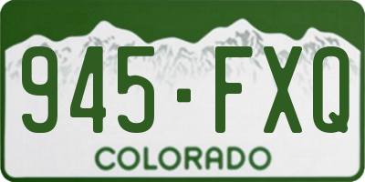 CO license plate 945FXQ