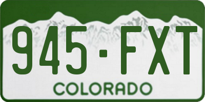 CO license plate 945FXT