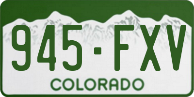 CO license plate 945FXV