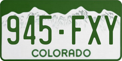 CO license plate 945FXY