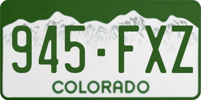 CO license plate 945FXZ