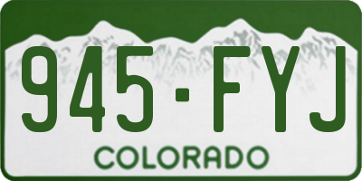 CO license plate 945FYJ