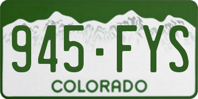 CO license plate 945FYS