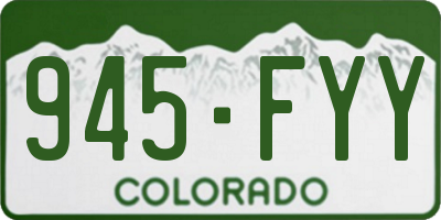 CO license plate 945FYY