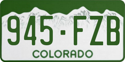 CO license plate 945FZB