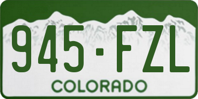CO license plate 945FZL