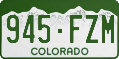 CO license plate 945FZM