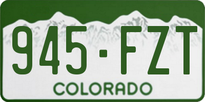 CO license plate 945FZT