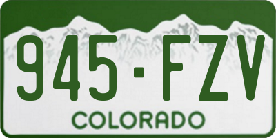 CO license plate 945FZV