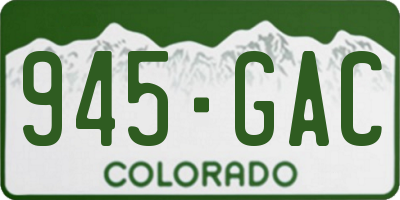 CO license plate 945GAC