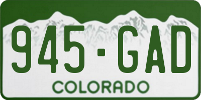 CO license plate 945GAD
