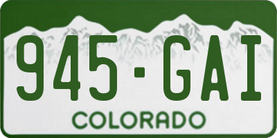 CO license plate 945GAI