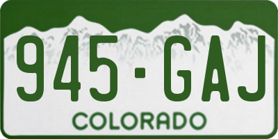 CO license plate 945GAJ