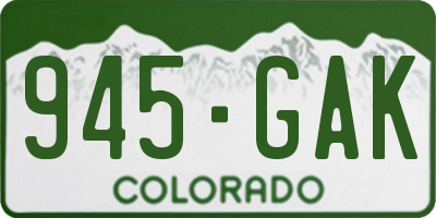 CO license plate 945GAK