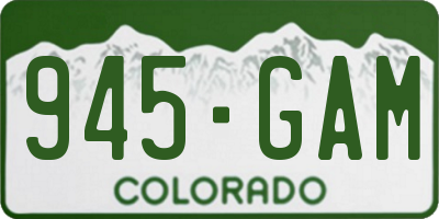 CO license plate 945GAM