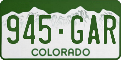 CO license plate 945GAR