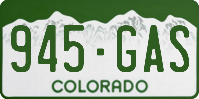 CO license plate 945GAS