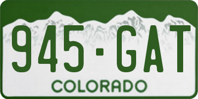 CO license plate 945GAT