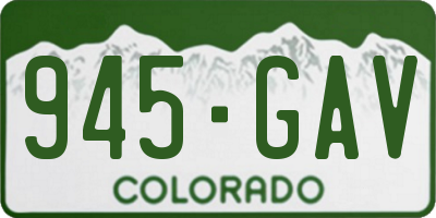 CO license plate 945GAV