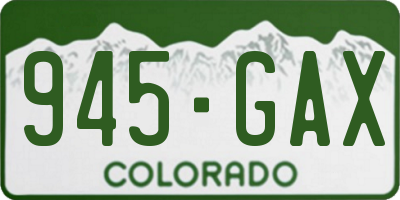 CO license plate 945GAX