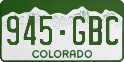 CO license plate 945GBC