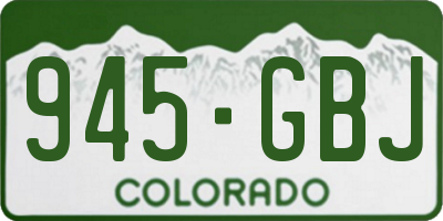 CO license plate 945GBJ