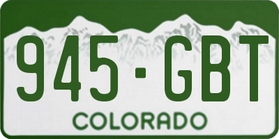 CO license plate 945GBT