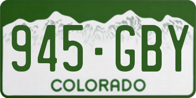 CO license plate 945GBY