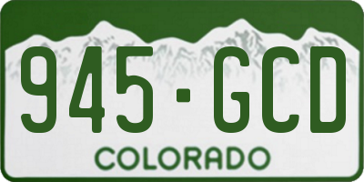 CO license plate 945GCD